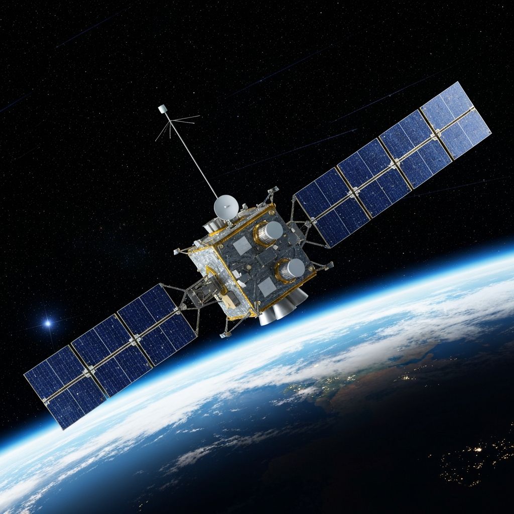 Aerospace satellite in orbit